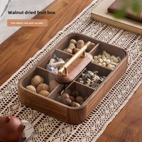 Nouveau plateau de fruits en bois massif de Style chinois ménage divisé fin d'année fruits et noix assiette à bonbons plat boîte de rangement pour les fêtes