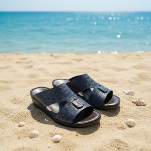 Sandalias Árabes de Cuero Exótico Italiano Premium para Hombre, Plantilla de Corcho, Zapatos Personalizados Hechos a Mano en Fábrica, Lujosos para Uso Diario en Ramadán - Product Image 1