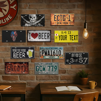 Venta caliente personalizado Vintage cerveza decoración Retro pared decoración 15*30cm placa de matrícula de Metal