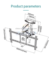 Zeno 42-80 Inci Dudukan TV Gerak Penuh, Braket Dinding, Penyangga TV Portabel, Dudukan TV, Braket TV VESA 600x400mm P600