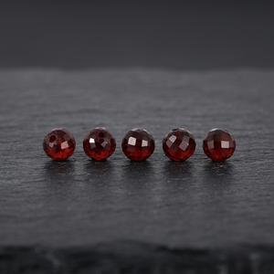 Granat rouge naturel 5 mm, pierre précieuse ronde facettée, pour la fabrication de bijoux - Product Image 3
