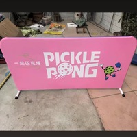 Valla publicitaria para cancha de pickleball, venta al por mayor de fábrica, tubo redondo ensamblado de 140x75cm para barrera de protección