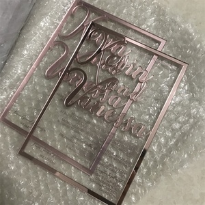 <span class=keywords><strong>Invitation</strong></span> personnalisée de luxe en acrylique pour mariage, baby shower, <span class=keywords><strong>anniversaire</strong></span>, célébrations - Impression UV, respectueuse de l'environnement - Product Image 4