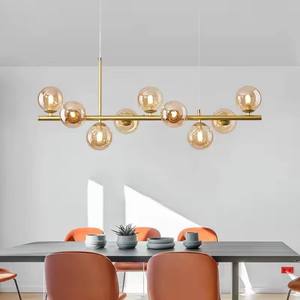 Moderna <span class=keywords><strong>sfera</strong></span> di vetro lampadario <span class=keywords><strong>a</strong></span> soffitto in stile industriale tavolo da pranzo ristorante soggiorno illuminazione decorativa lampadario - Product Image 5