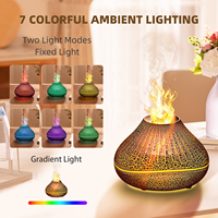 Diffuser terapi pelembap udara Aroma minyak esensial, penyebar terapi pelembap udara api wangi jarak jauh untuk rumah kantor Desktop USB daya