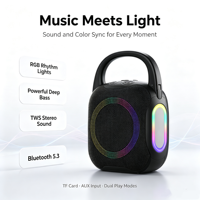 Y66 Enceinte Bluetooth portable étanche IP56 avec lumière rythmique RVB pour le camping en extérieur