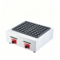 Machine à Takoyaki à gaz en acier inoxydable à deux plaques, modèle commercial, pour boulettes de poisson et petites boulettes de poulpe, de comptoir
