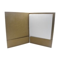 Carpeta de Presentación Premium Eco-Chic Minimalista con Cubierta de Papel Kraft Impresa con UV, Ranura para Tarjetas de Visita, Promoción OEM, Marca Moderna