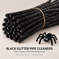 Bâtonnets décoratifs noirs à paillettes pour l'artisanat et la décoration – Tiges métalliques flexibles pour l'approvisionnement B2B