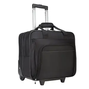 Designed 16 Inch Mens Briefcase Trolley Laptop Case 1200D Polyester Business Travel Bag On Wheels