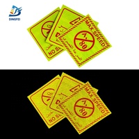 Autocollant d'avertissement d'extincteur jaune réfléchissant autocollant interdit de fumer
