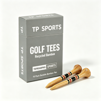 Tee de golf anti-perte personnalisable en bambou plat, réglable, avec support de marqueur, logo personnalisé et aimant, ensemble cadeau pour chemise, vente en gros