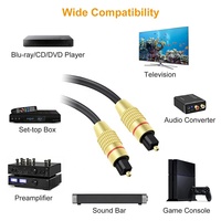 Câble audio optique coaxial Toslink plaqué or, fibre numérique mâle-mâle, 1M/2M/longueur personnalisable, pour home cinéma, haut-parleur, téléviseur