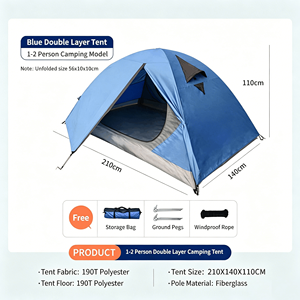 Tenda da Campeggio per 1-2 Persone con Doppia Porta e Lucernario, Impermeabile, per 4 <span class=keywords><strong>Stagioni</strong></span>, Riparo per Ogni Condizione Meteo, per Famiglie e Glamping all'Aperto - Product Image 2