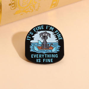 Broche en forme de chiot peint mignon, <span class=keywords><strong>tout</strong></span> ira <span class=keywords><strong>bien</strong></span>, amusant, en alliage de zinc, badge en métal, accessoire vestimentaire - Product Image 4