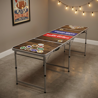 Table de beerpong pliante avec ouvre-bouteille pour jeu de fête intérieur et extérieur pour adultes