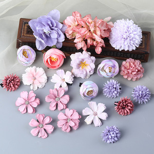 Lot de pinces à cheveux Kanzashi en tissu mélangé polyester faites à la main, style rétro, pour mariée, mariage, plage, vacances, accessoires de photographie - Product Image 3
