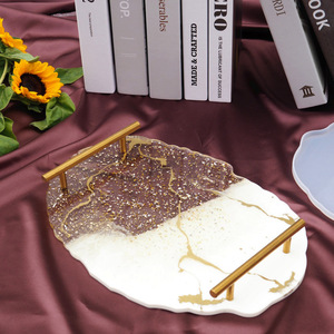 Grand Plateau <span class=keywords><strong>Moule</strong></span> en <span class=keywords><strong>silicone</strong></span> goutte à goutte en cristal Plateau de bricolage Décoration de la maison Fabrication d'articles de magasin avec poignées <span class=keywords><strong>Moule</strong></span> en résine époxy <span class=keywords><strong>Bijoux</strong></span> - Product Image 1