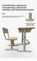 Ensembles de tables et chaises en bois disponibles en gros lots, matériel pédagogique pour les campus scolaires