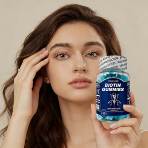 Bonbons gélifiés pour les cheveux, les ongles et la peau, soin naturel, gélifiés pour les cheveux, 10000 biotine, mélatonine, collagène - Product Image 1