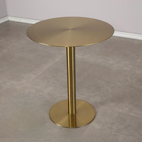 Table à manger de luxe de haute qualité, diamètre 50 cm, en acier inoxydable doré moderne avec plateau en marbre, pour salon, mobilier de salle à manger