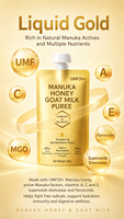 Puree Susu Kambing Madu Manuka untuk Kucing & Anjing, Camilan Madu yang Dapat Dijilat Impor dari Selandia Baru dengan Rasa Kelapa & Pir Salju 80g*6