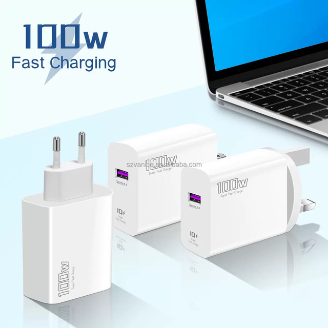 EU US UK Plug 100W USB GaN Mobile Phone Quick Charger QC3.0 Fast Charging USB Power Adapter
