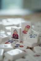 Meowjong adorable chat et fil sur le thème Mahjong ensemble 160 carreaux acryliques américains gravés série Masters de luxe cadeau de voyage mignon