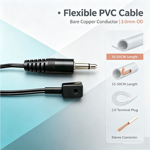 สายเคเบิล IR IFA02, ระยะรับสัญญาณ 13-15 เมตร, ปลั๊ก 3.5 มม., หัว IR ความไวสูง, สายเคเบิล PVC สำหรับโปรเจคเตอร์และเครื่องเสียงรถยนต์ - Product Image 3