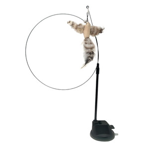 Jouet d'auto-entretenissement pour chat en forme d'oiseau avec ventouse en époxy, fil d'acier et <span class=keywords><strong>plume</strong></span> longue - Product Image 1