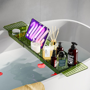 Bathroom Bathtub Shelf 50X30CM Rectangle Non Slip Storage Rack For Bath Time Essentials - Product Image 1