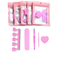 Kit de manucure 5 en 1 prêt à expédier, bleu, violet et rose, kit de mini-limes à ongles jetables