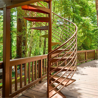 Escalier en spirale extérieur en acier enduit de poudre durable pour une utilisation par tous les temps