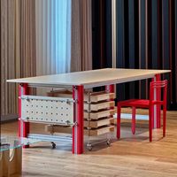 Bureau d'ordinateur commercial long en aluminium, style Bauhaus moderne Ocean Board, design simple et personnalisable, table de travail à assembler