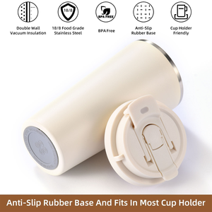 Mug de voyage isotherme à double paroi en acier inoxydable 20oz 600ml avec poignée et couvercle anti-éclaboussures pour boissons chaudes et froides Daily U - Product Image 2