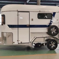 Remorque pour 2 chevaux et remorque équestre pour le camping et les courses hippiques avec rangement pour selle