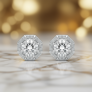 Orecchini E4036 in Oro Bianco con Diamanti Taglio Brillante Rotondo Colore D Naturali Certificati GIA Gioielli Classici da Donna per Matrimonio - Product Image 2