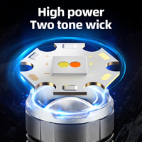 Lampe torche télescopique blanche et bleue, rechargeable, étanche, avec zoom, laser, super lumineuse, portable pour l'extérieur