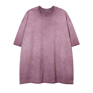 เสื้อผ้าผู้ชายทรงโอเวอร์ไซส์ ผ้าฝ้ายเนื้อหนักถักแบบวินเทจคุณภาพสูง ซักย้อมสีแบบแอซิด น้ำหนัก 280GSM ระบายอากาศได้ดี เป็นมิตรกับสิ่งแวดล้อม สีซีดแบบย้อนยุค - Product Image 4