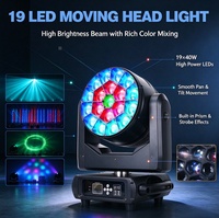 Vortex 19x40W RGBW 4-en-1 LED Moving Head Zoom Wash avec lentille rotative et effet faisceau kaléidoscope pour club, concert, mariage