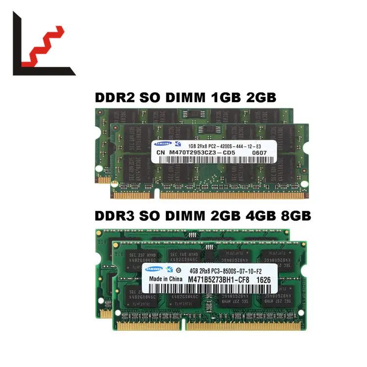 ذاكرة رام سامسونج 1GB 2GB 4 GB 8 GB DDR2 DDR3 5300 6400 10600 12800 مجموعة ذاكرة للكمبيوتر المحمول