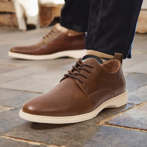 Zapatos de vestir para hombre con punta en punta, color marrón, con cordones, de cuero artificial, Oxford, formales, para negocios, bodas, calzado. - Product Image 3