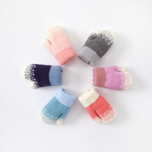 Gants d'hiver pour enfants en polaire <span class=keywords><strong>alpaga</strong></span> motif flocon de neige, doublure polaire épaisse, mitaines convertibles à suspendre au cou pour le jeu dans la neige, vente en gros - Product Image 3