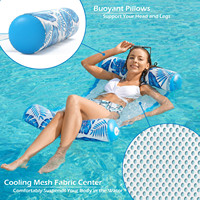 Hamac aquatique gonflable pour adultes, chaise longue de piscine, lit flottant en maille, dossier rayé pliable à double tube – Fournisseur fabricant