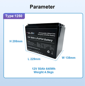 Batterie industrielle 12V 50Ah 640Wh, solution d'alimentation hors réseau compacte haute capacité pour les télécommunications et les réseaux - Product Image 6