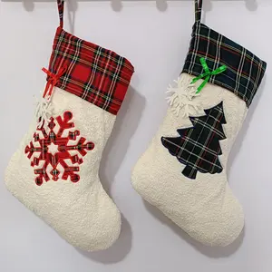 Hot Selling Wool Paw Stocking Fashionable Large Hanging For Pets Bulk Paw Shaped Christmas Stocking