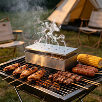 Boîte à fumée en acier inoxydable DaS pour barbecue, boîte à copeaux de bois pour barbecue au gaz ou au charbon, accessoires pour barbecue