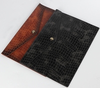 Carpeta de documentos A4, portadocumentos de cuero PU, portafolio impermeable, carpeta de sobres, organizador de archivos con botón Retro