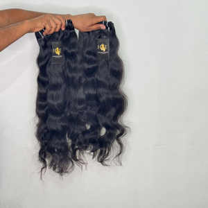 Paquete de cabello crudo virgen indio de alta calidad, cuerpo dibujado doble, cabello de templo indio ondulado súper ondulado profundo Suelto - Product Image 2