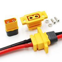 Conectores de Montaje en Panel Amass XT60E-F, Conectores Hembra XT60E-F con Tapas Protectoras contra el Polvo para Baterías RC
